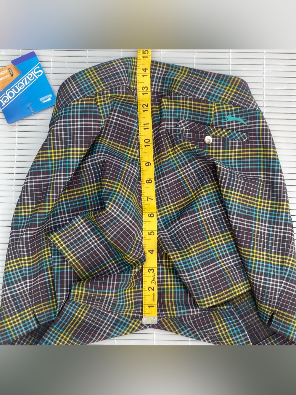 NEW Slazenger Plaid Hydro-Dri Performance Golf Shorts, Sz 6, Nine Iron Gray - Picture 11 of 14